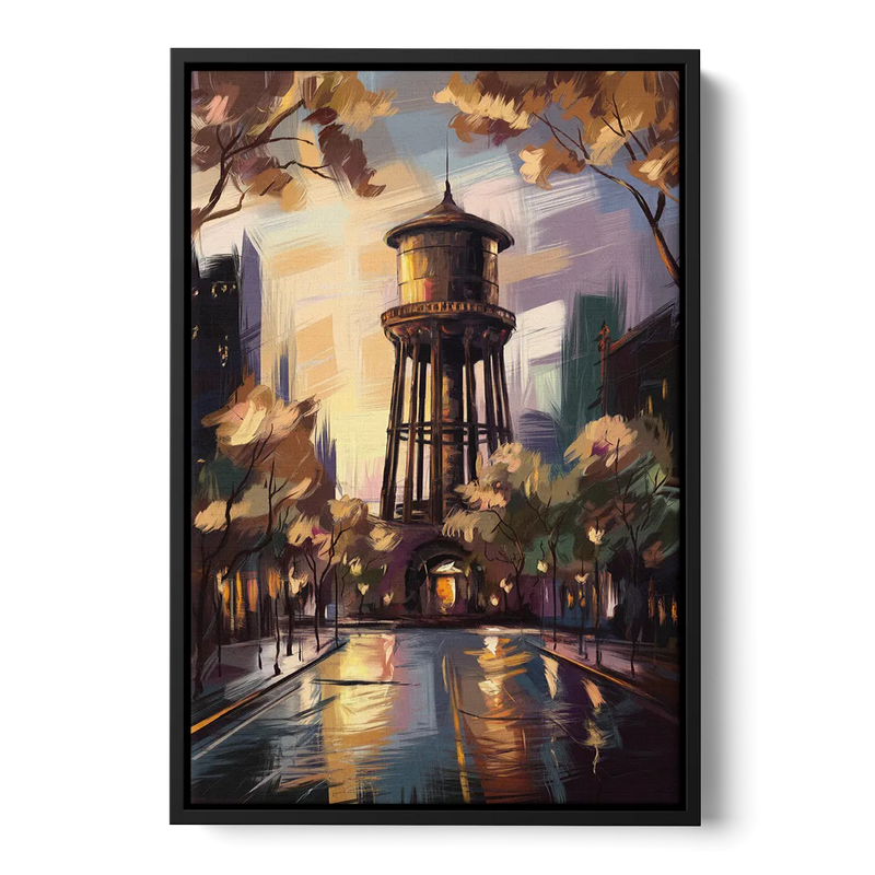 Chicago Historic Water Tower - Black Frame Canvas