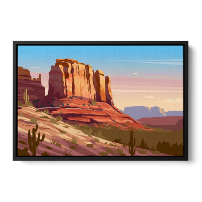 Sedona Majestic Rock Formations - Black Frame Canvas