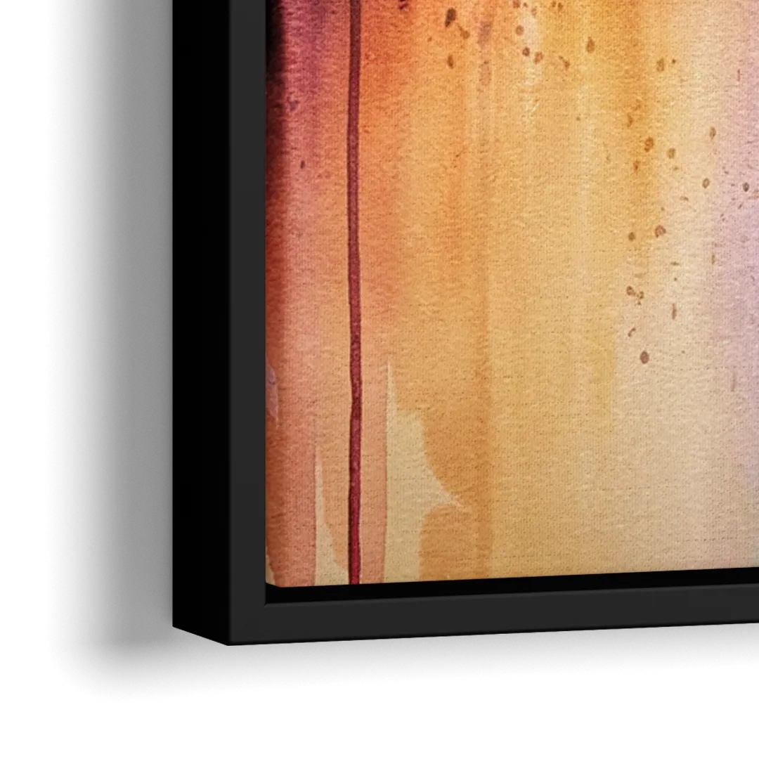 Oakland Skyline Sunset - Close-Up Black Frame Canvas