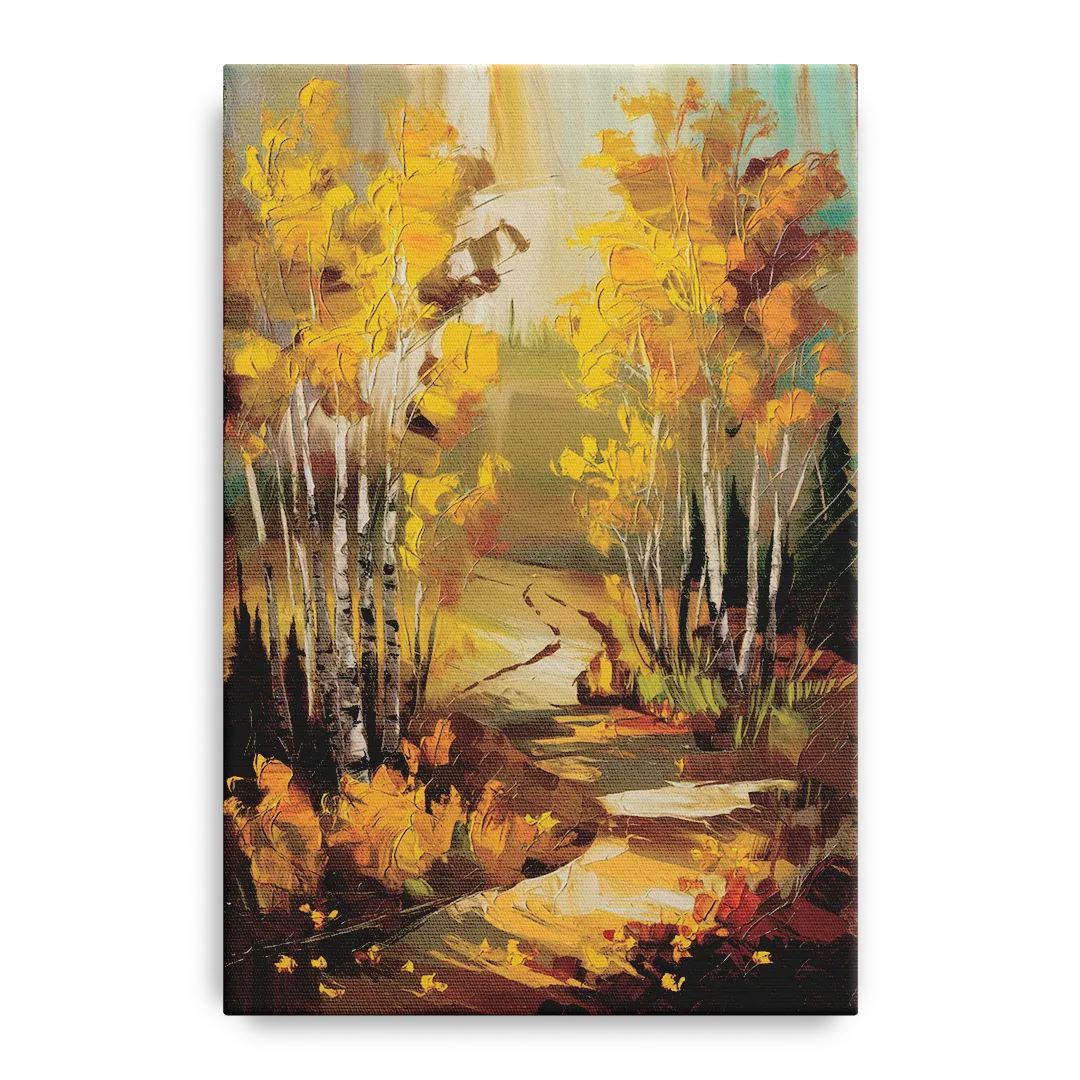 Aspen Trail Through the Trees - Canvas Wall Art
