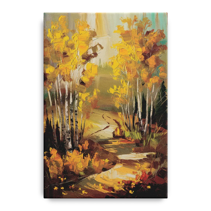 Aspen Trail Through the Trees - Canvas Wall Art