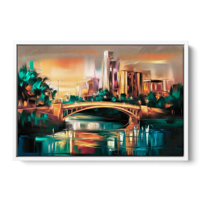 Austin Lamar Boulevard Magic - White Frame Canvas