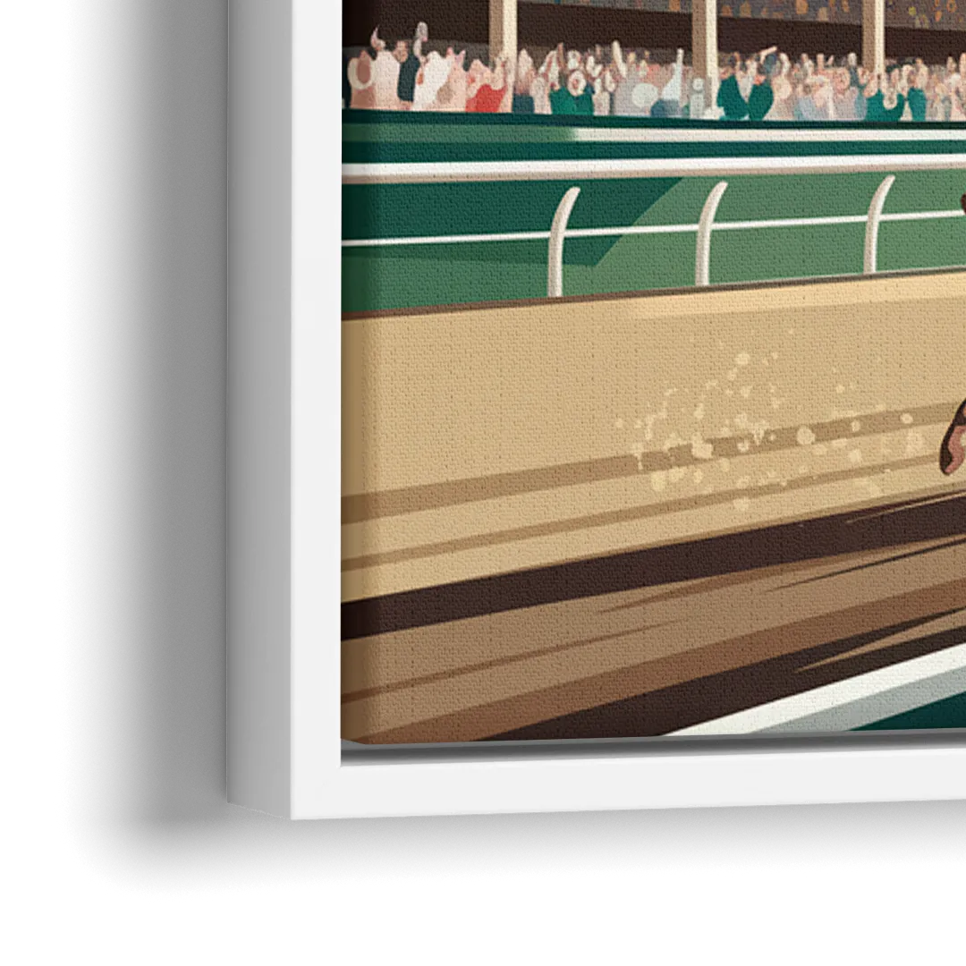 Louisville Churchill Downs Scene - Close-Up White Frame Canvas