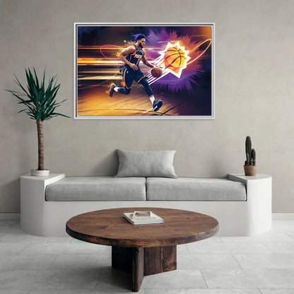 Phoenix Suns Basketball Spirit - Living Room White Frame Canvas