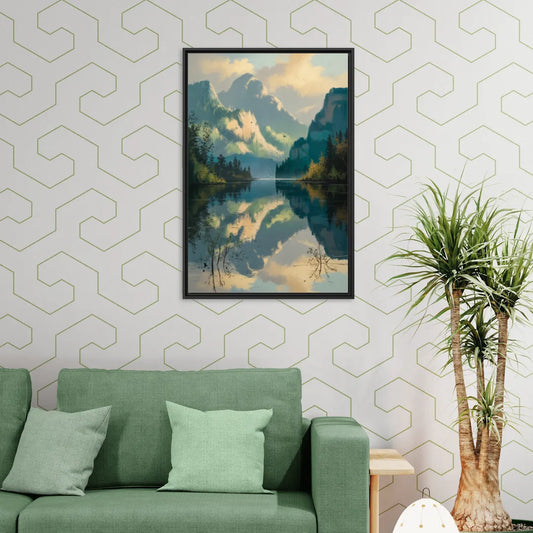 North Shore Mountains - Living Room Black Frame Canvas