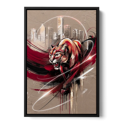 Houston Cougars Passion - Black Frame Canvas