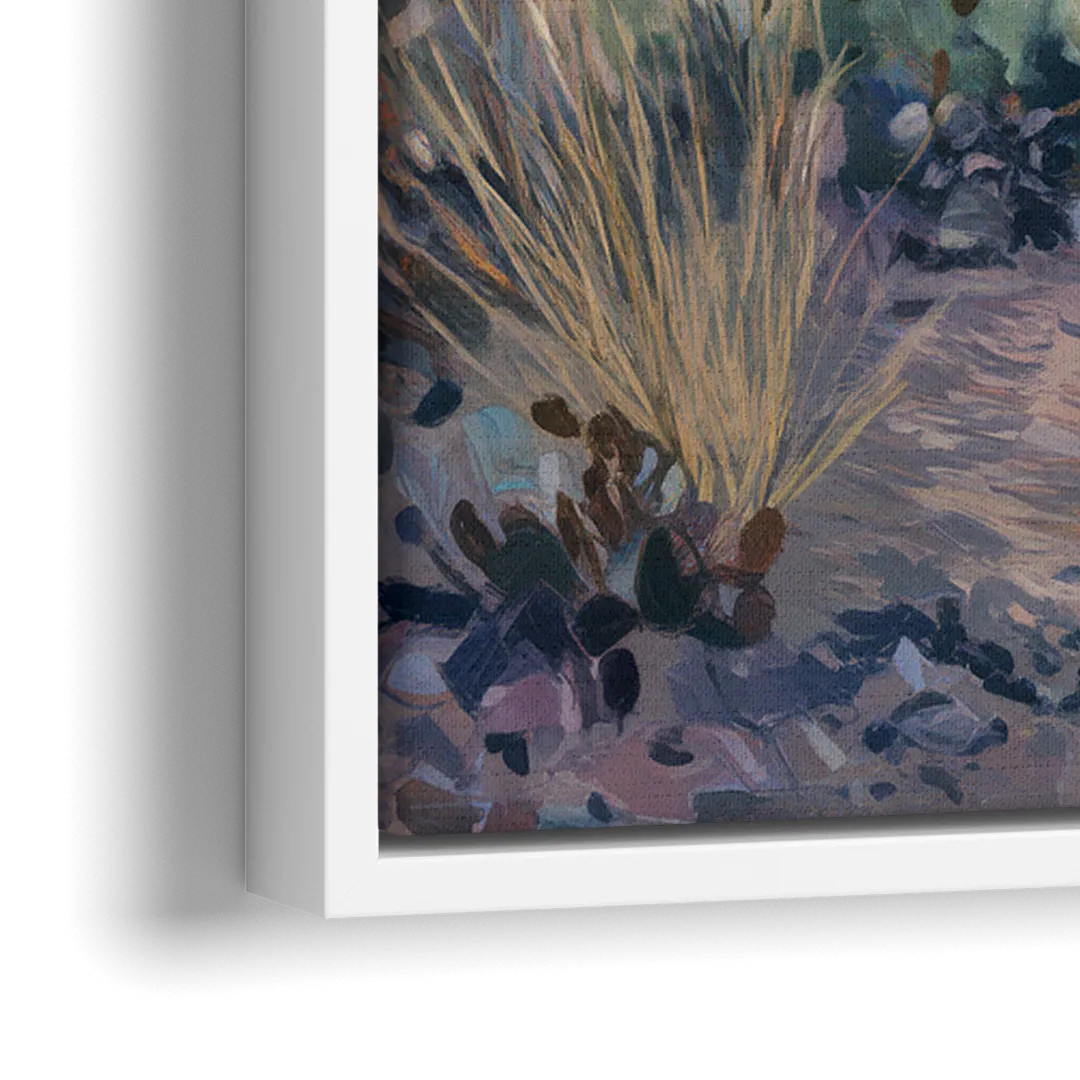 Albuquerque Sandia Mountains - Close-Up White Frame Canvas