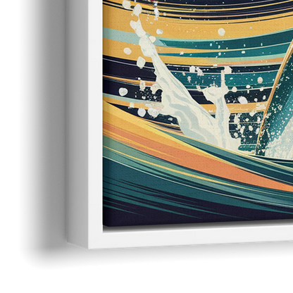 Virginia Beach Dolphins in Motion - Close-Up White Frame Canvas