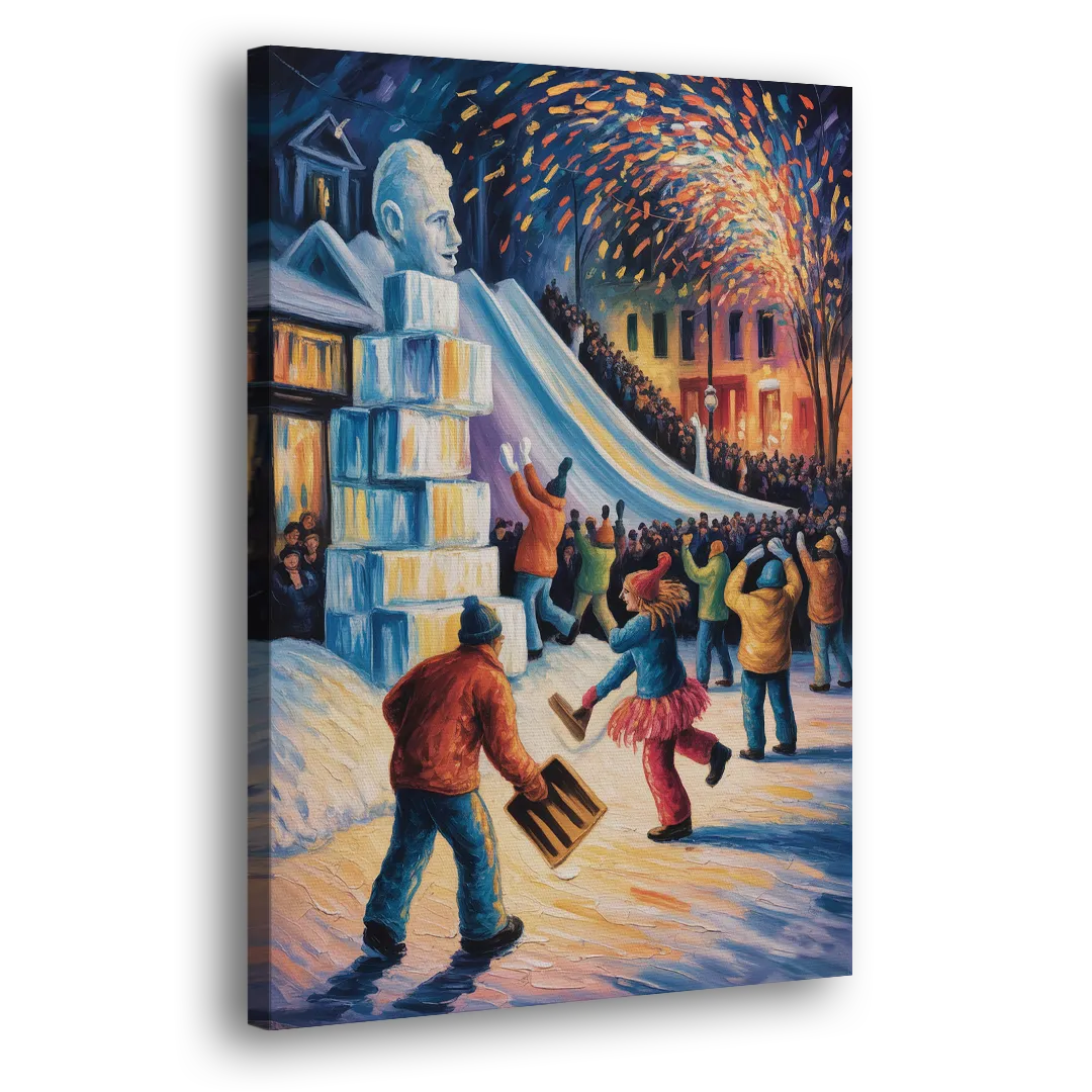 Quebec Winter Carnival - Canvas Print Art Sides