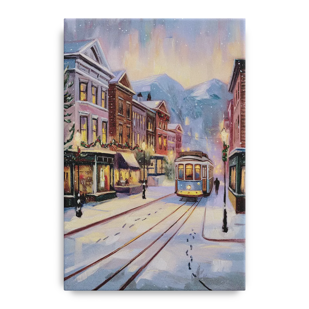 Salt Lake City Winter Scene - Canvas Wall Art