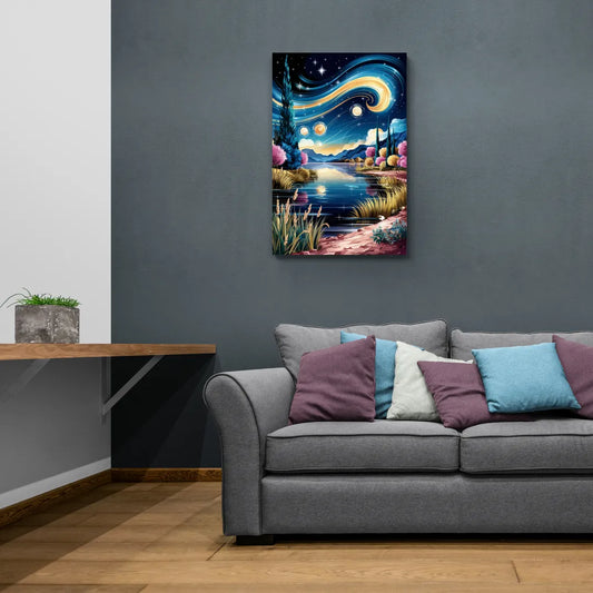 Lubbock Starry Night Sky - Canvas Wall Art Living Room