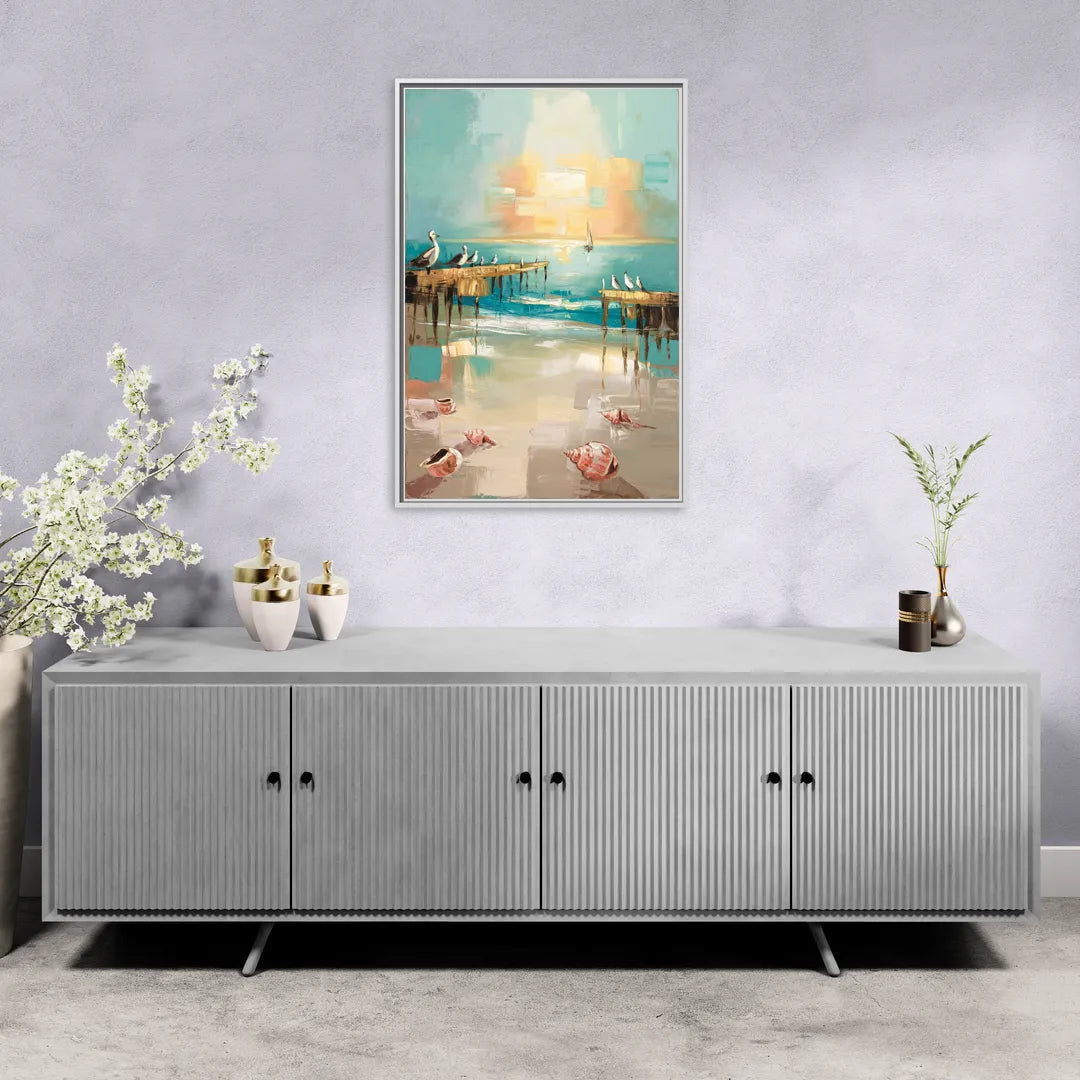 Naples Florida Coastal Vibes - Living Room White Frame Canvas