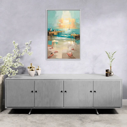 Naples Florida Coastal Vibes - Living Room White Frame Canvas