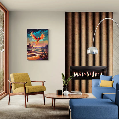 Phoenix Rising Desert Colors - Canvas Wall Art Living Room
