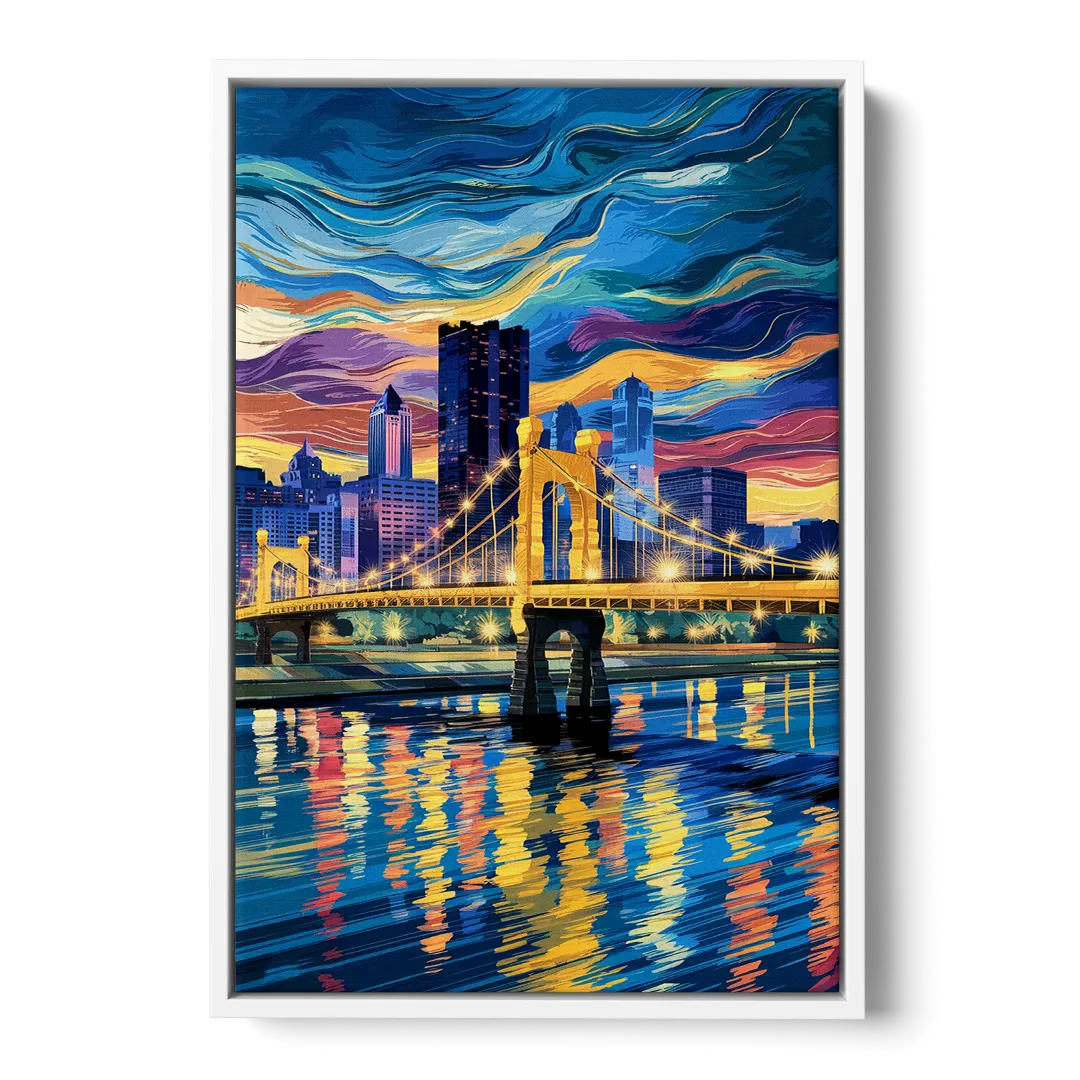 Pittsburgh Architectural Charm - White Frame Canvas