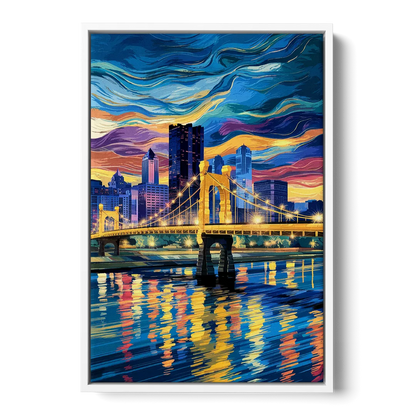 Pittsburgh Architectural Charm - White Frame Canvas