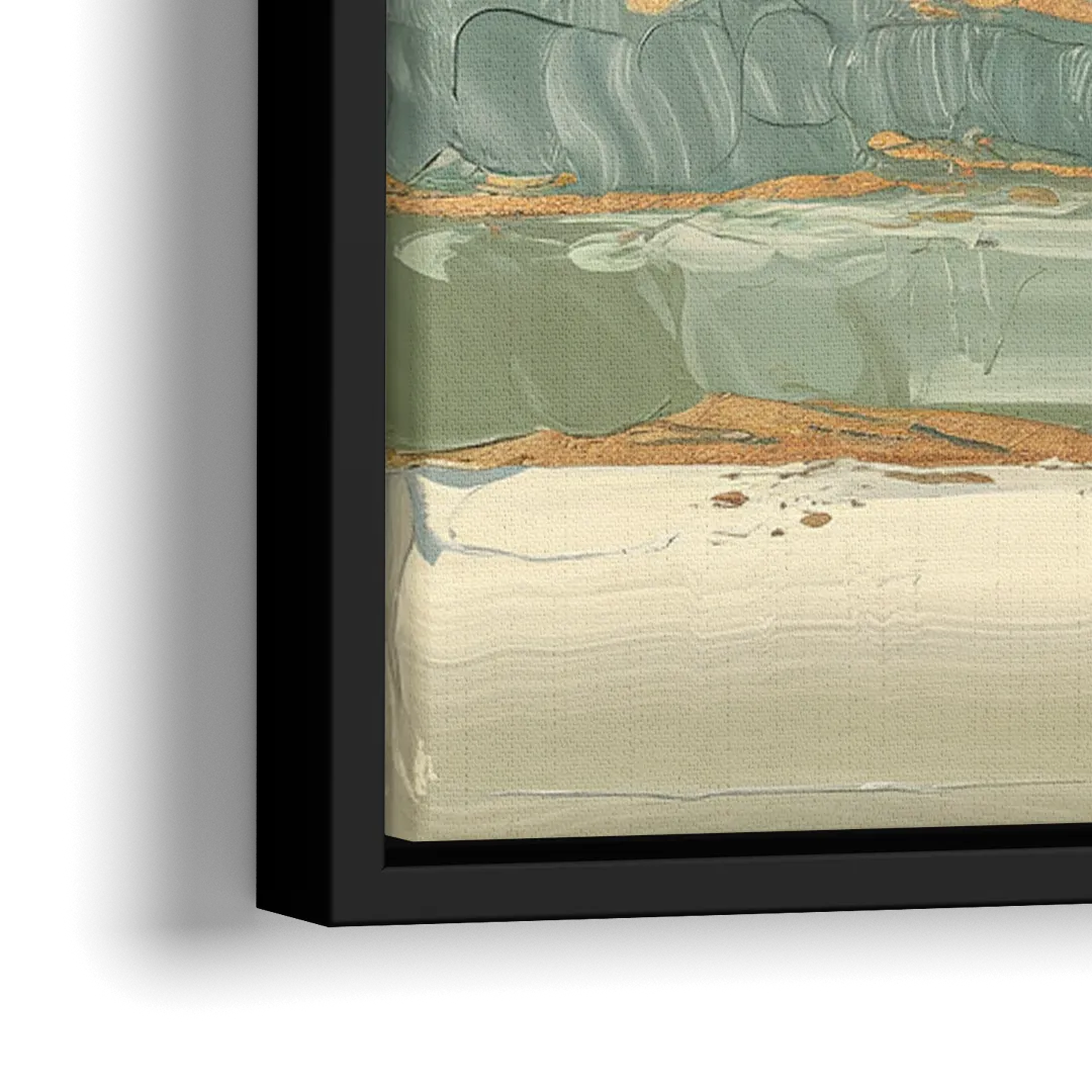 Eugene Abstract Landscape - Close-Up Black Frame Canvas