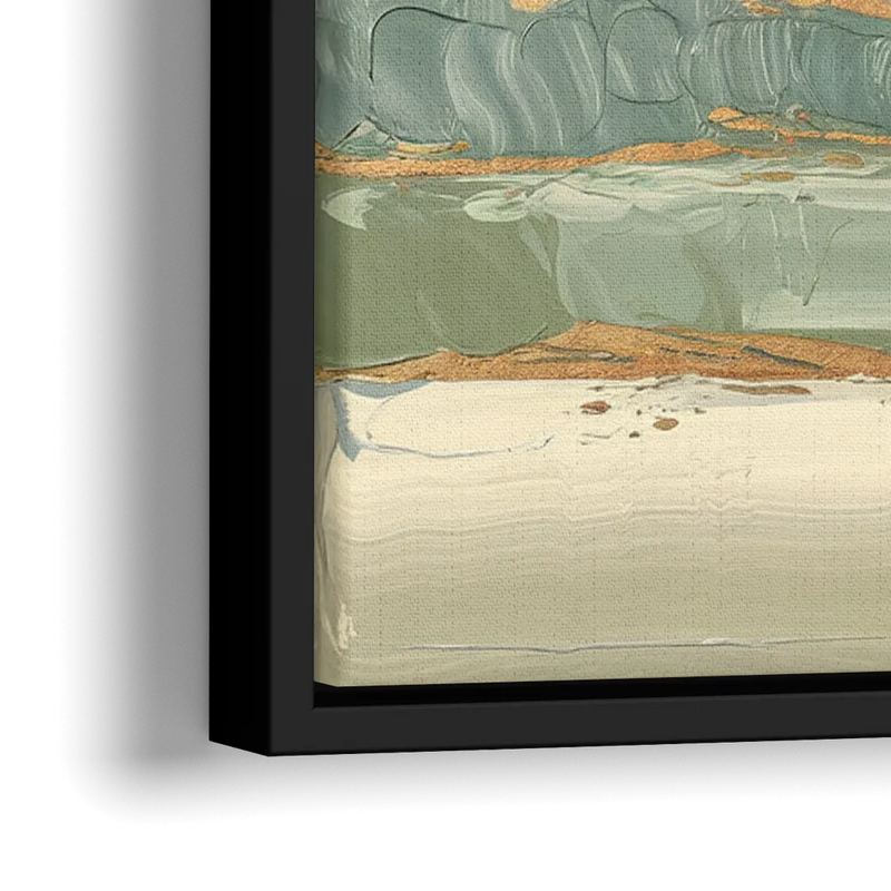 Eugene Abstract Landscape - Close-Up Black Frame Canvas