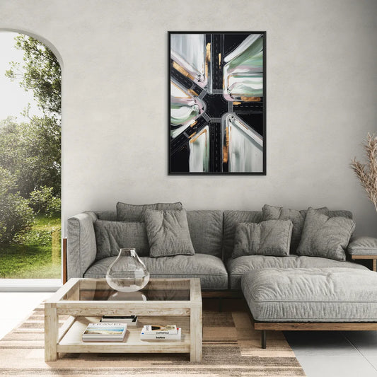 Irving Urban Streets - Living Room Black Frame Canvas
