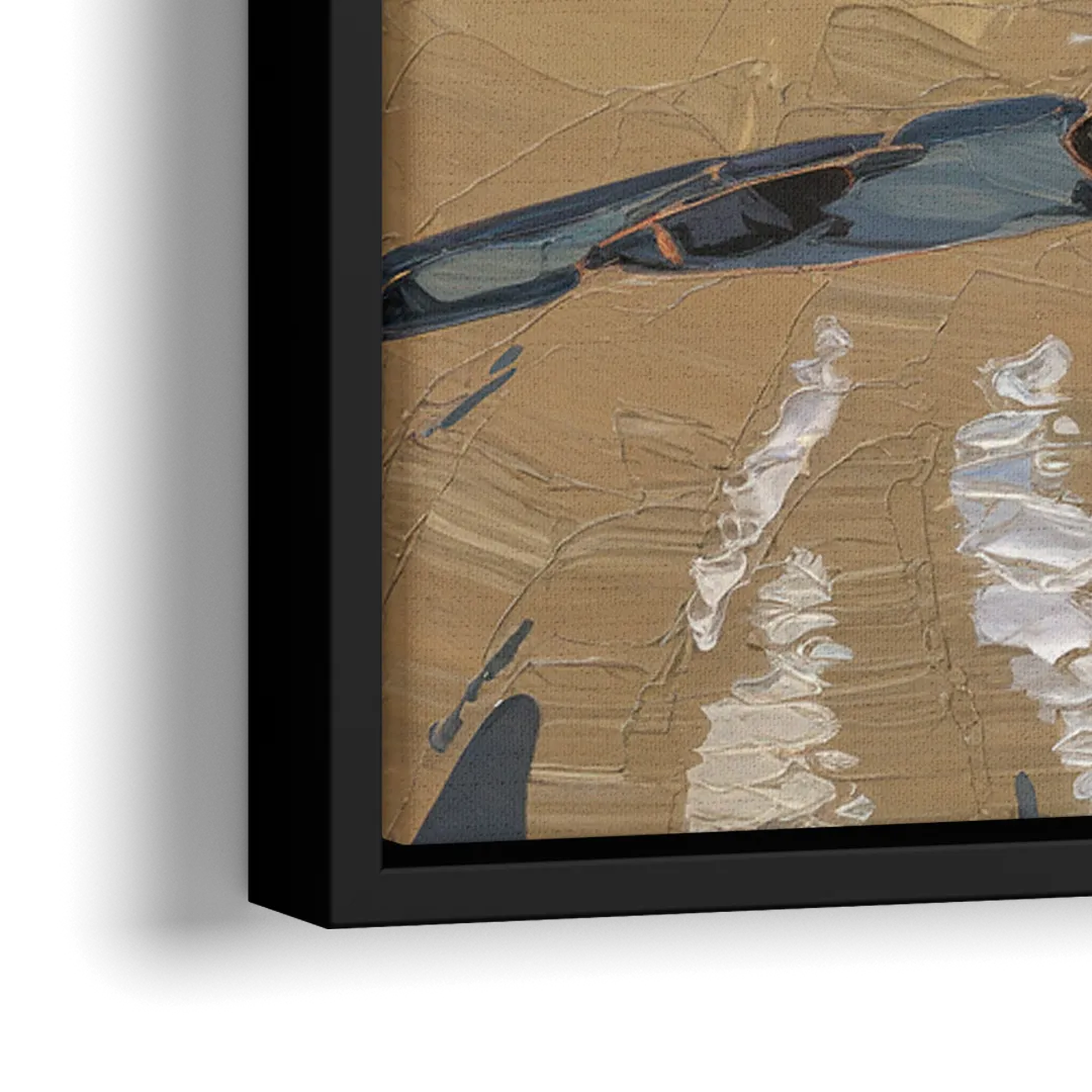 Bandon Oregon Shoreline - Close-Up Black Frame Canvas