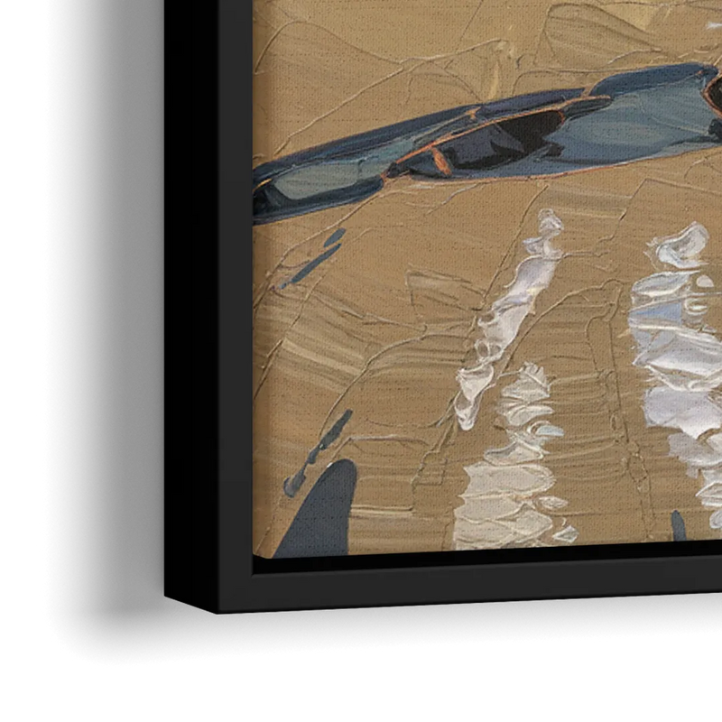 Bandon Oregon Shoreline - Close-Up Black Frame Canvas