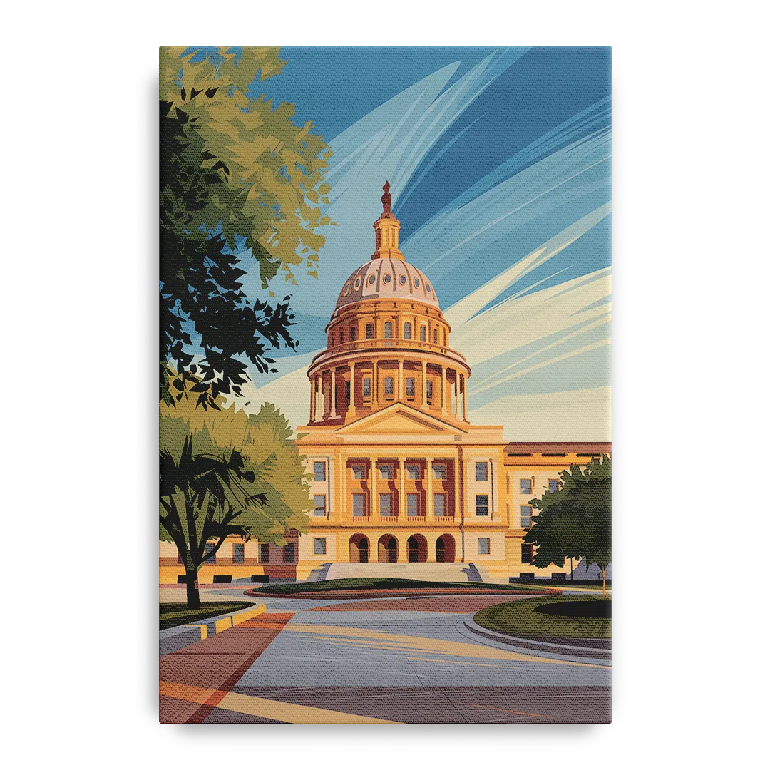 Austin Capitol Building Charm - Canvas Wall Art