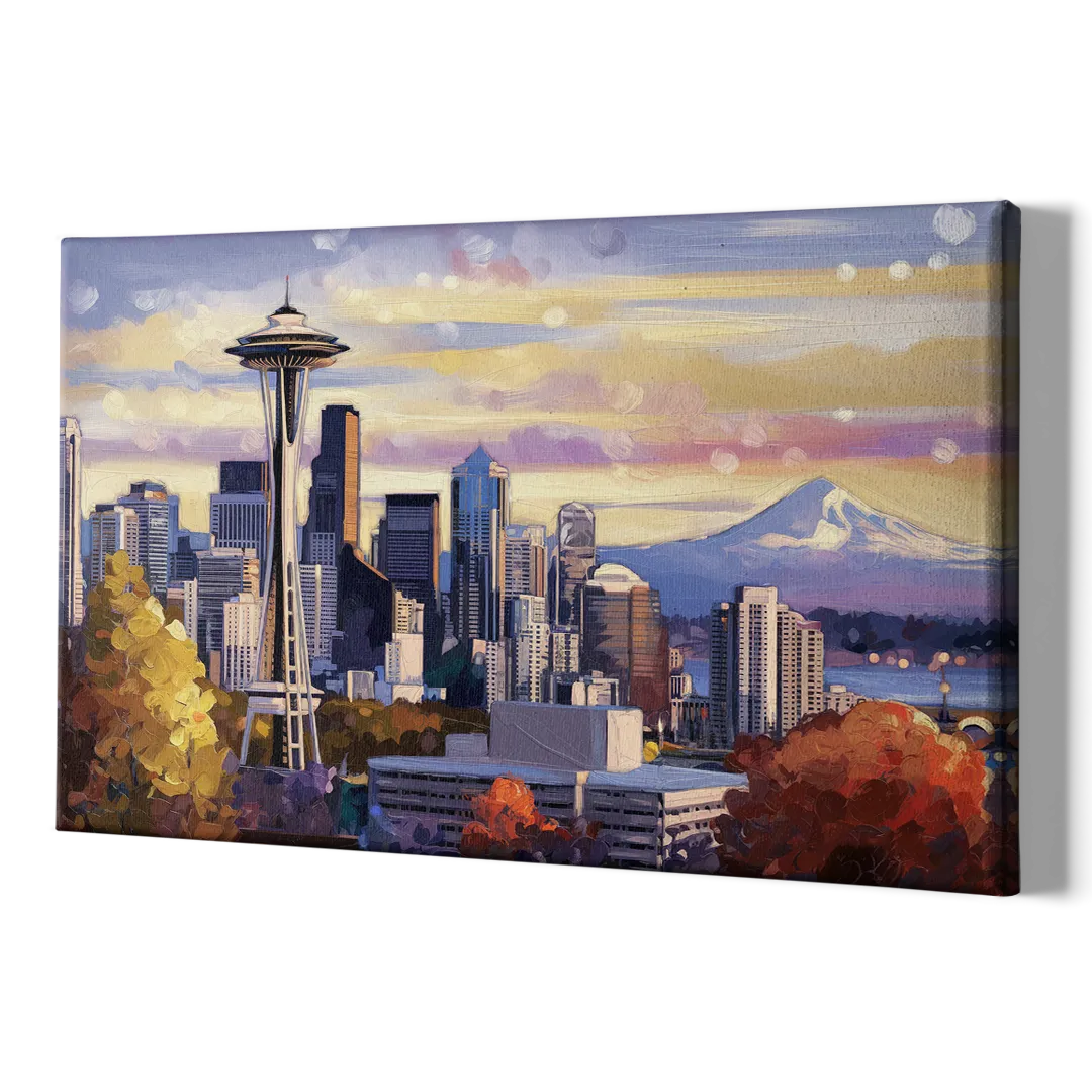 Seattle Iconic Landmarks - Canvas Print Art Sides