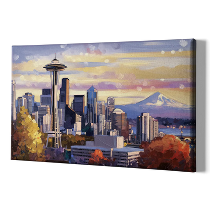 Seattle Iconic Landmarks - Canvas Print Art Sides