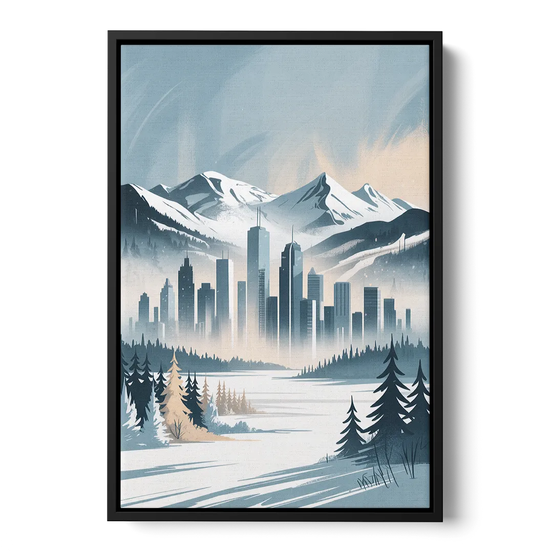 Whistler Winter Wonderland - Black Frame Canvas