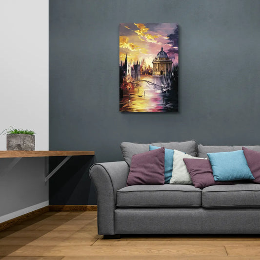 Oxford Cityscape Sunset - Canvas Wall Art Living Room