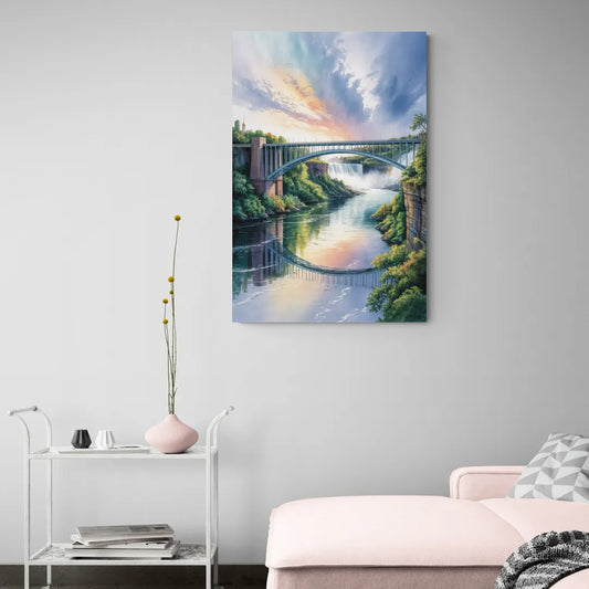 Niagara Falls Rainbow Bridge - Canvas Wall Art Living Room