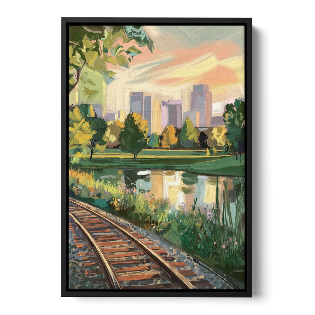 Birmingham Railroad Park - Black Frame Canvas