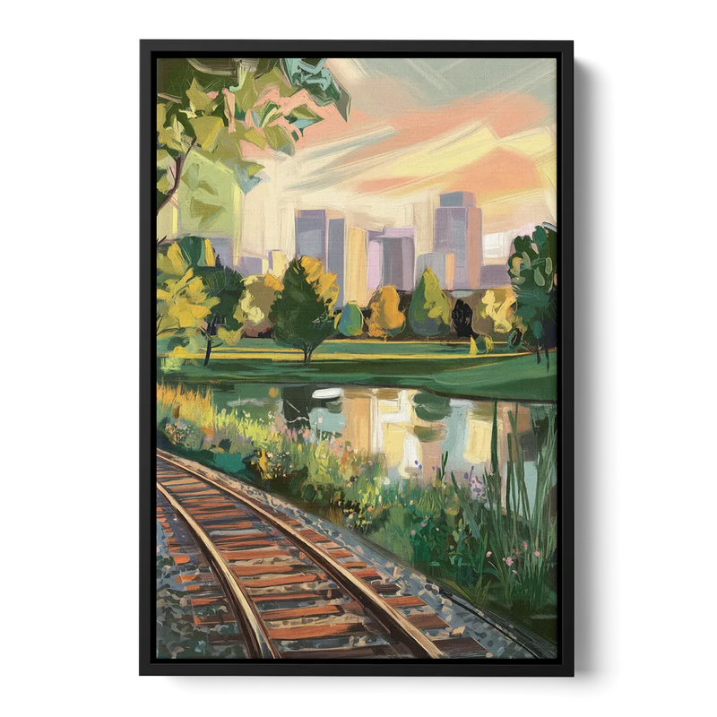 Birmingham Railroad Park - Black Frame Canvas