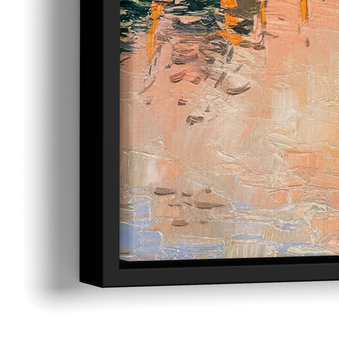 Jacksonville Riverside Scenery - Close-Up Black Frame Canvas