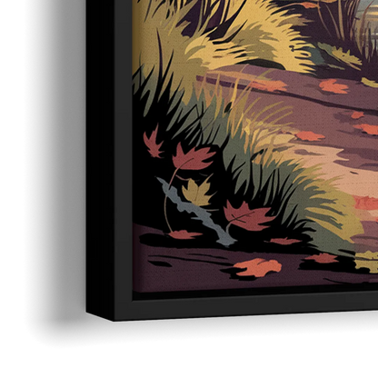 Ontario Autumn Colors - Close-Up Black Frame Canvas