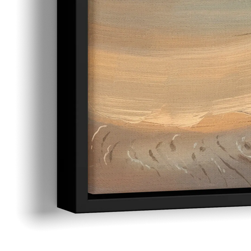 Cape May Waves and Dunes - Close-Up Black Frame Canvas