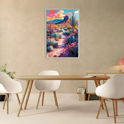Henderson Desert Bloom - Living Room White Frame Canvas