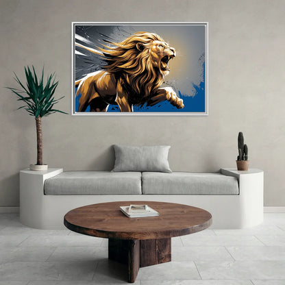 Detroit Lions Pride - Living Room White Frame Canvas