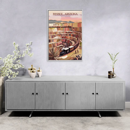 Bisbee Copper Mining Heritage - Living Room White Frame Canvas