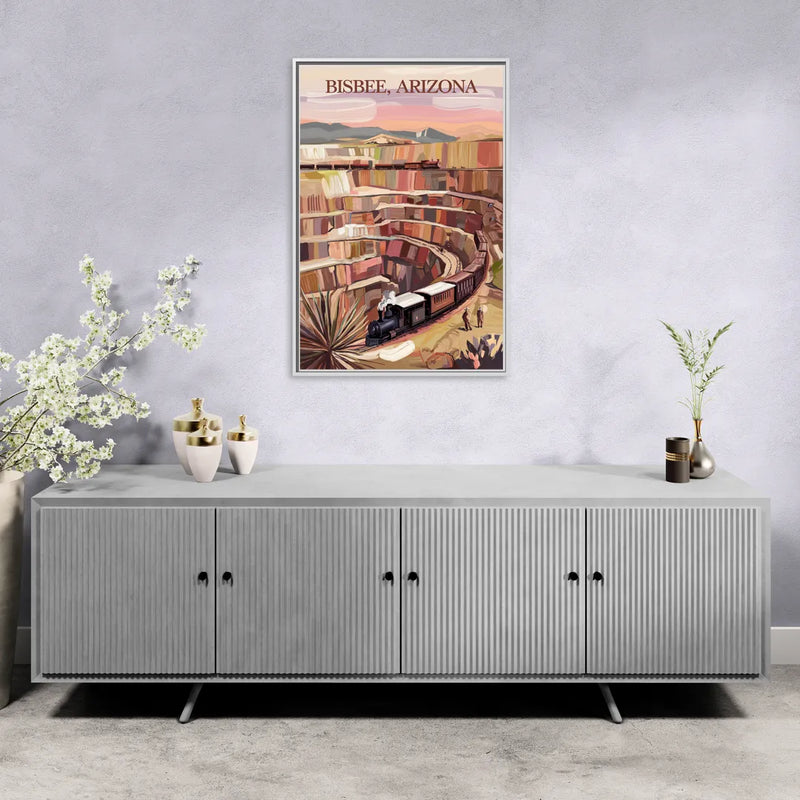 Bisbee Copper Mining Heritage - Living Room White Frame Canvas