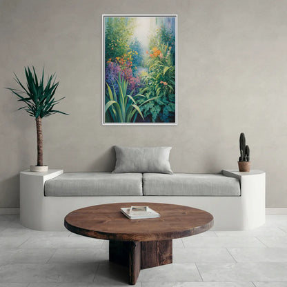 Montreal Botanical Garden - Living Room White Frame Canvas