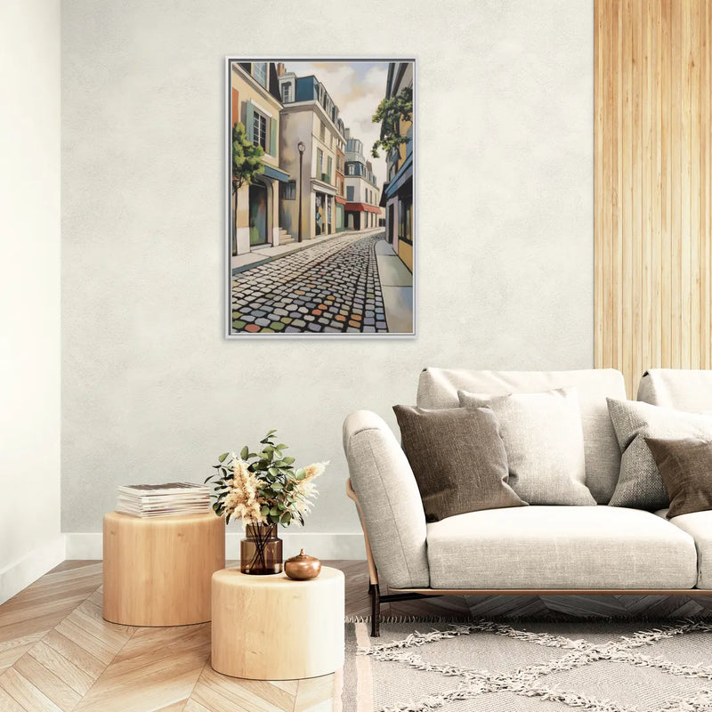 Place Royale Cobblestones - Living Room White Frame Canvas