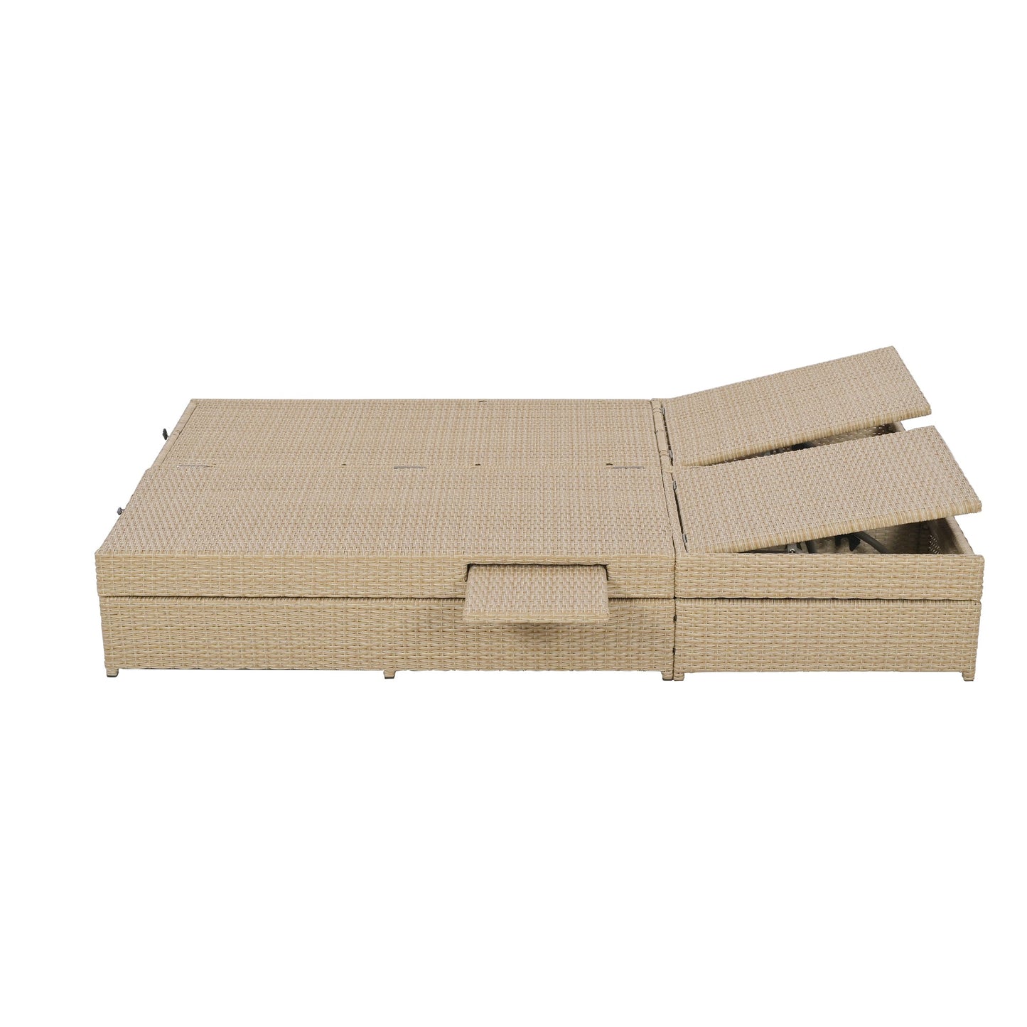 Outdoor Double Daybed – Reclining Wicker Rattan with Patio Cushions