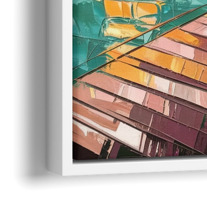 Miami Sunrise Over Water - Close-Up White Frame Canvas