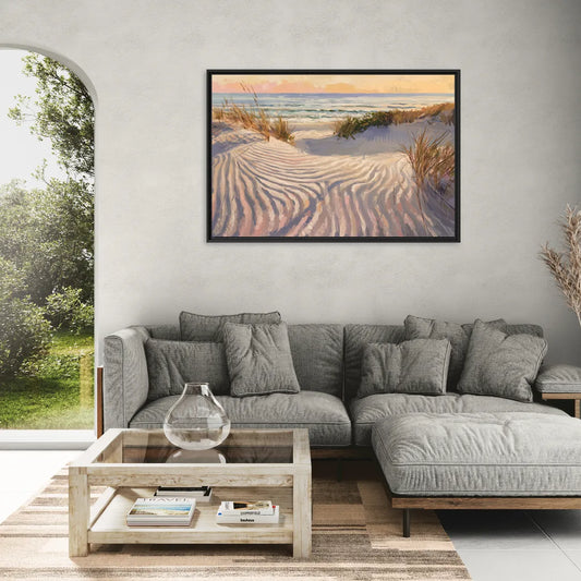 Hilton Head Island Dunes And Waves - Living Room Black Frame Canvas