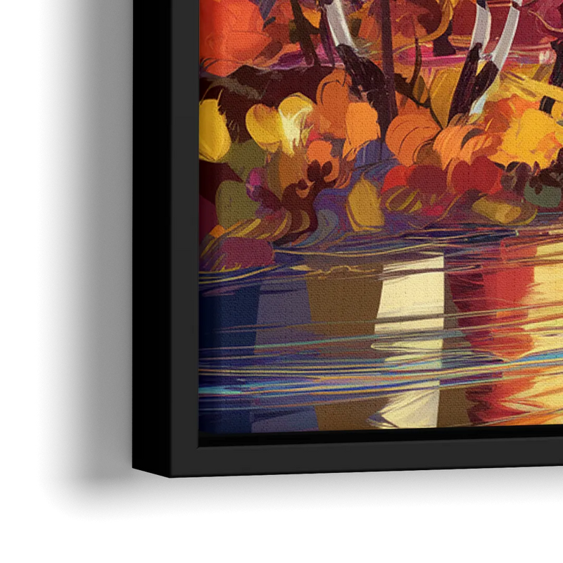 Jackson Hole Autumn Colors - Close-Up Black Frame Canvas