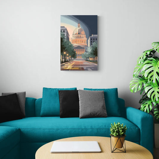 Madison Capitol Dome Glow - Canvas Wall Art Living Room