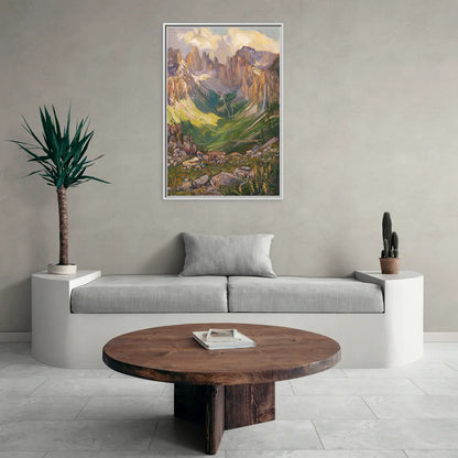 Telluride Rocky Mountain Peaks - Living Room White Frame Canvas
