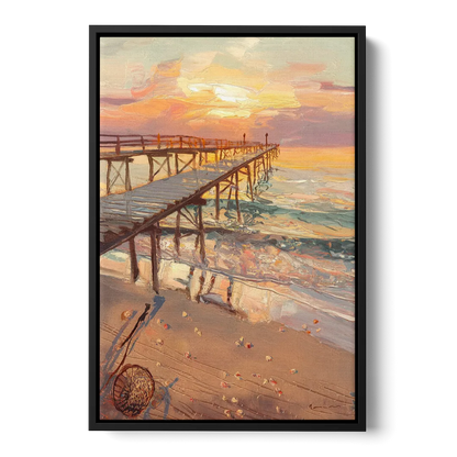 Corpus Christi Fishing Pier - Black Frame Canvas