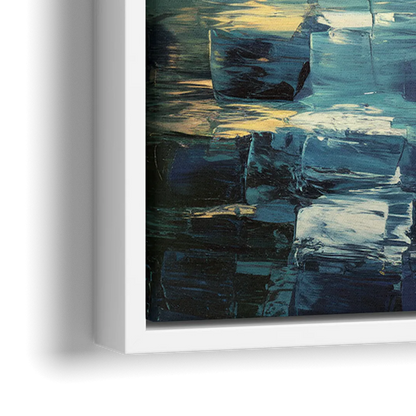 Baltimore Harbor Nightscape - Close-Up White Frame Canvas